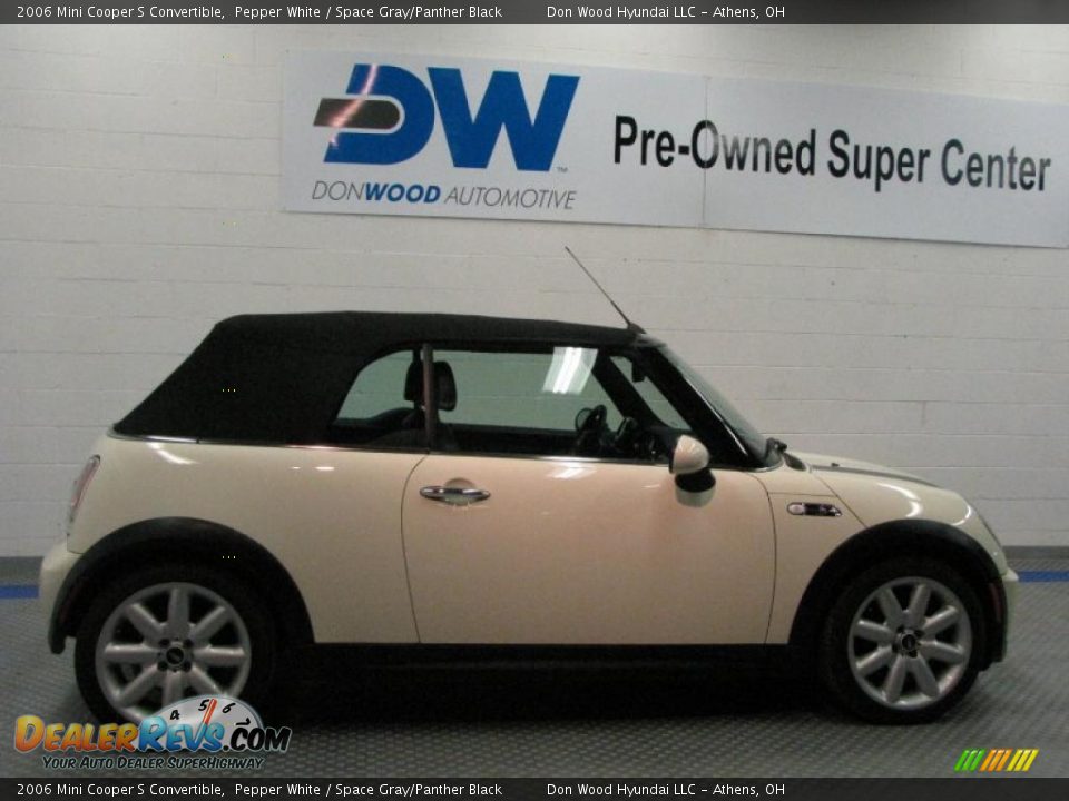 2006 Mini Cooper S Convertible Pepper White / Space Gray/Panther Black Photo #7