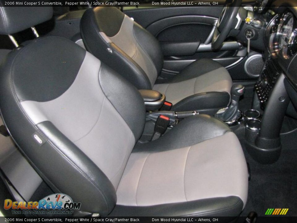 2006 Mini Cooper S Convertible Pepper White / Space Gray/Panther Black Photo #12