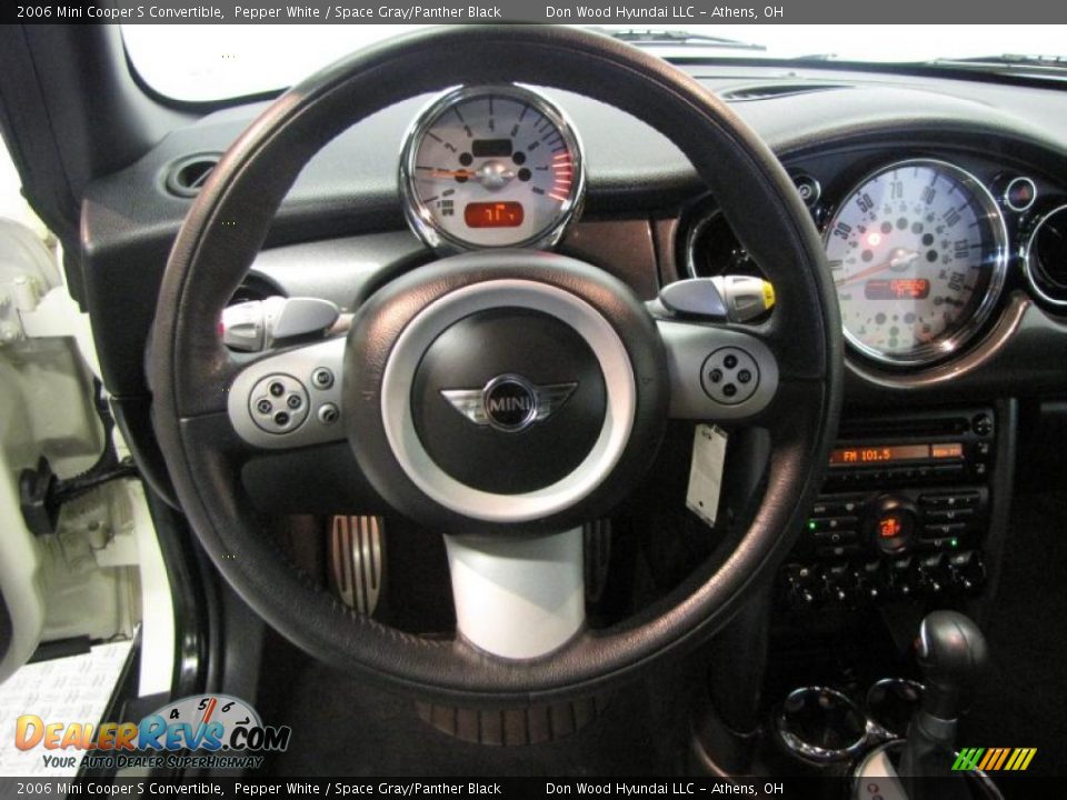 2006 Mini Cooper S Convertible Pepper White / Space Gray/Panther Black Photo #17