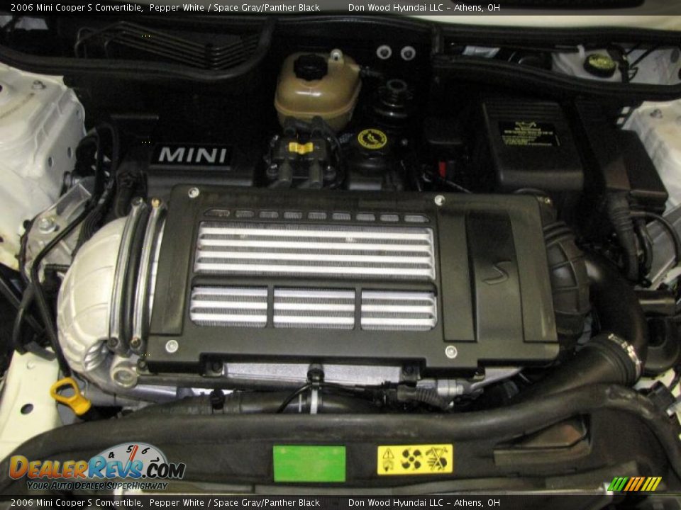 2006 Mini Cooper S Convertible Pepper White / Space Gray/Panther Black Photo #23