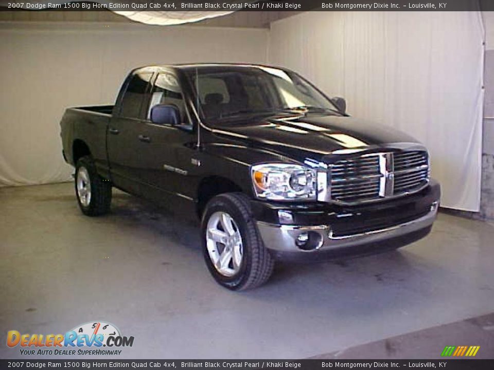 2007 Dodge Ram 1500 Big Horn Edition Quad Cab 4x4 Brilliant Black Crystal Pearl / Khaki Beige Photo #1