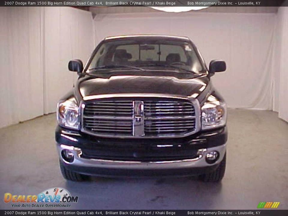 2007 Dodge Ram 1500 Big Horn Edition Quad Cab 4x4 Brilliant Black Crystal Pearl / Khaki Beige Photo #2