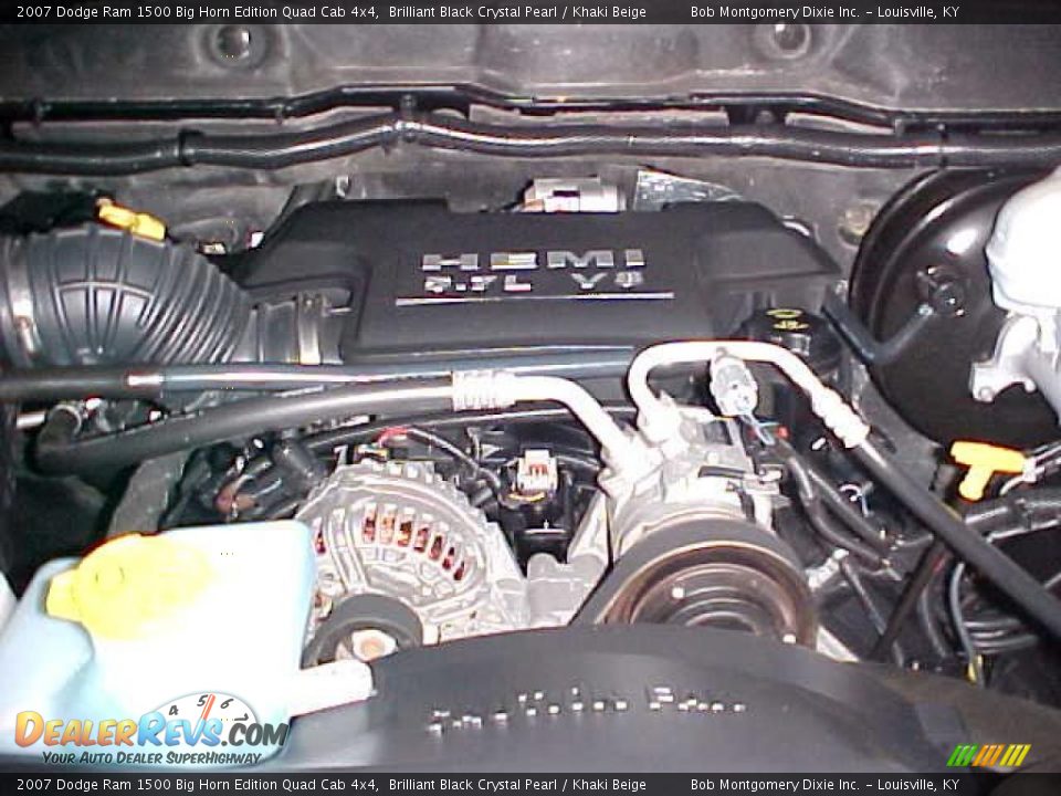 2007 Dodge Ram 1500 Big Horn Edition Quad Cab 4x4 Brilliant Black Crystal Pearl / Khaki Beige Photo #5