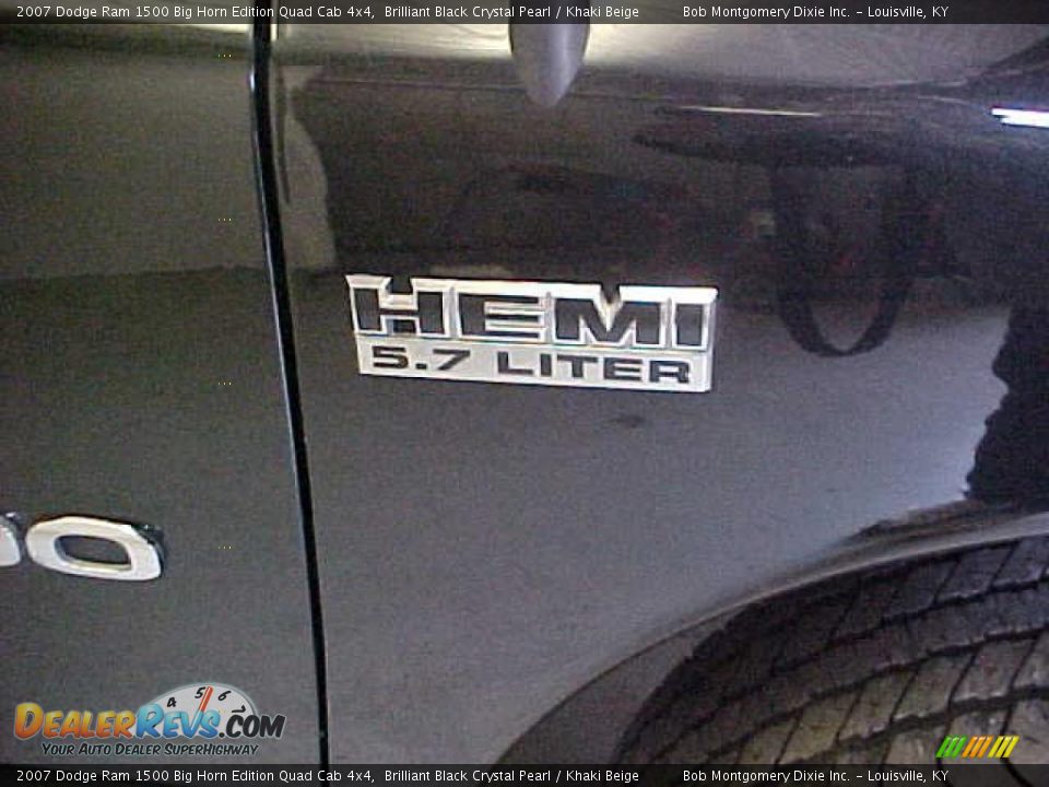 2007 Dodge Ram 1500 Big Horn Edition Quad Cab 4x4 Brilliant Black Crystal Pearl / Khaki Beige Photo #7