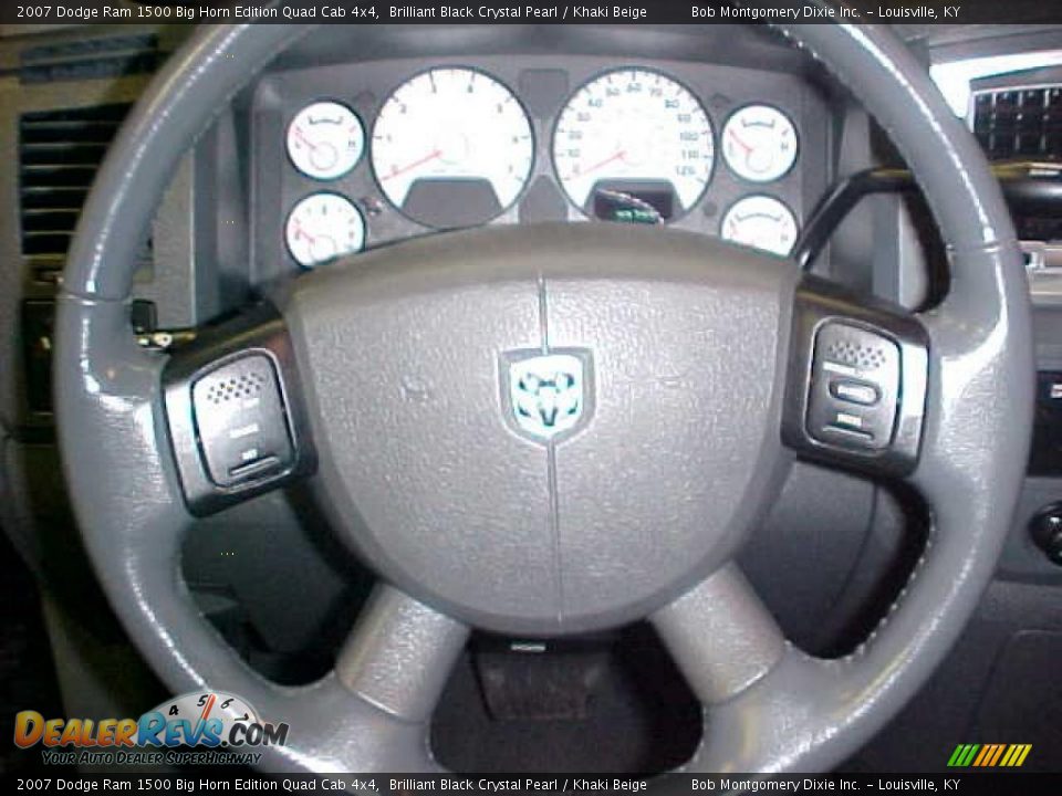 2007 Dodge Ram 1500 Big Horn Edition Quad Cab 4x4 Brilliant Black Crystal Pearl / Khaki Beige Photo #23