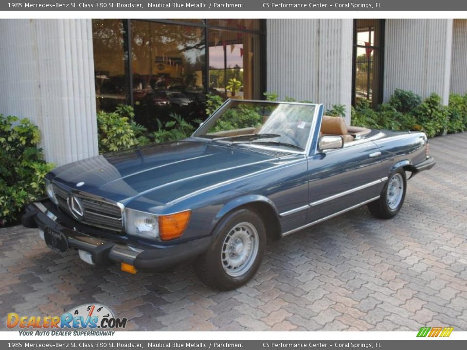 1985 Mercedes-Benz SL Class 380 SL Roadster Nautical Blue Metallic / Parchment Photo #1