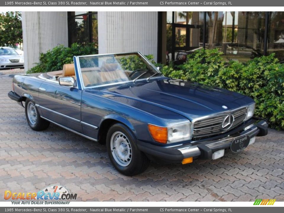 1985 Mercedes-Benz SL Class 380 SL Roadster Nautical Blue Metallic / Parchment Photo #3