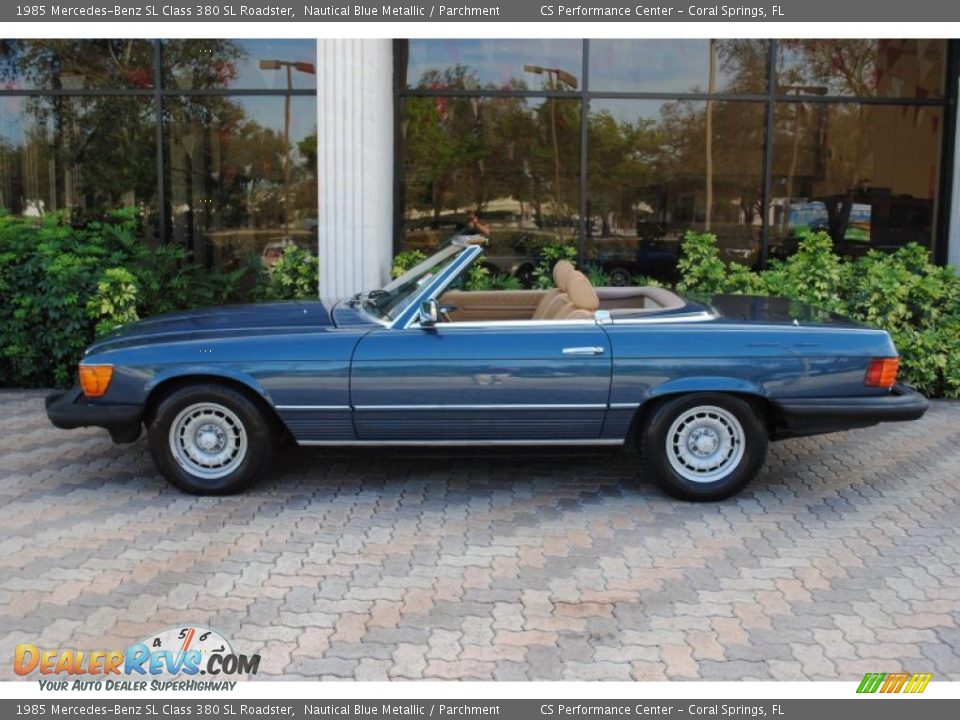 1985 Mercedes-Benz SL Class 380 SL Roadster Nautical Blue Metallic / Parchment Photo #4