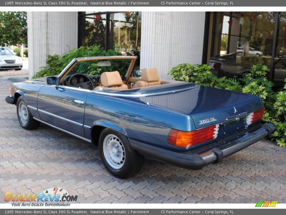 1985 Mercedes-Benz SL Class 380 SL Roadster Nautical Blue Metallic / Parchment Photo #5