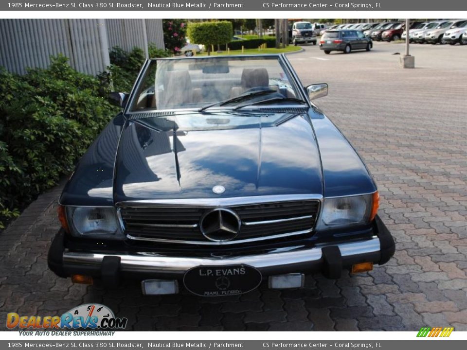 1985 Mercedes-Benz SL Class 380 SL Roadster Nautical Blue Metallic / Parchment Photo #6