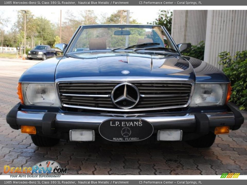 1985 Mercedes-Benz SL Class 380 SL Roadster Nautical Blue Metallic / Parchment Photo #7