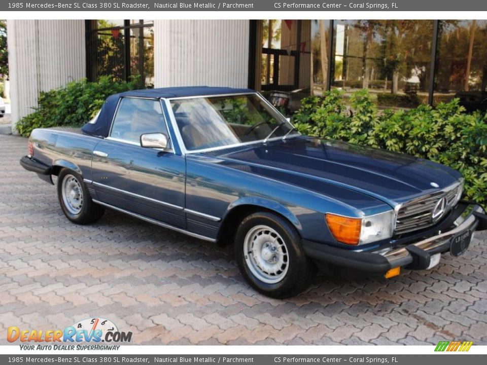1985 Mercedes-Benz SL Class 380 SL Roadster Nautical Blue Metallic / Parchment Photo #10