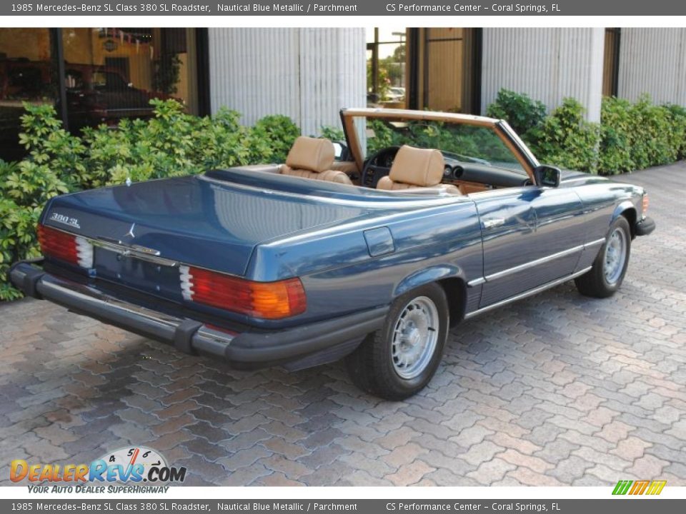 1985 Mercedes-Benz SL Class 380 SL Roadster Nautical Blue Metallic / Parchment Photo #12