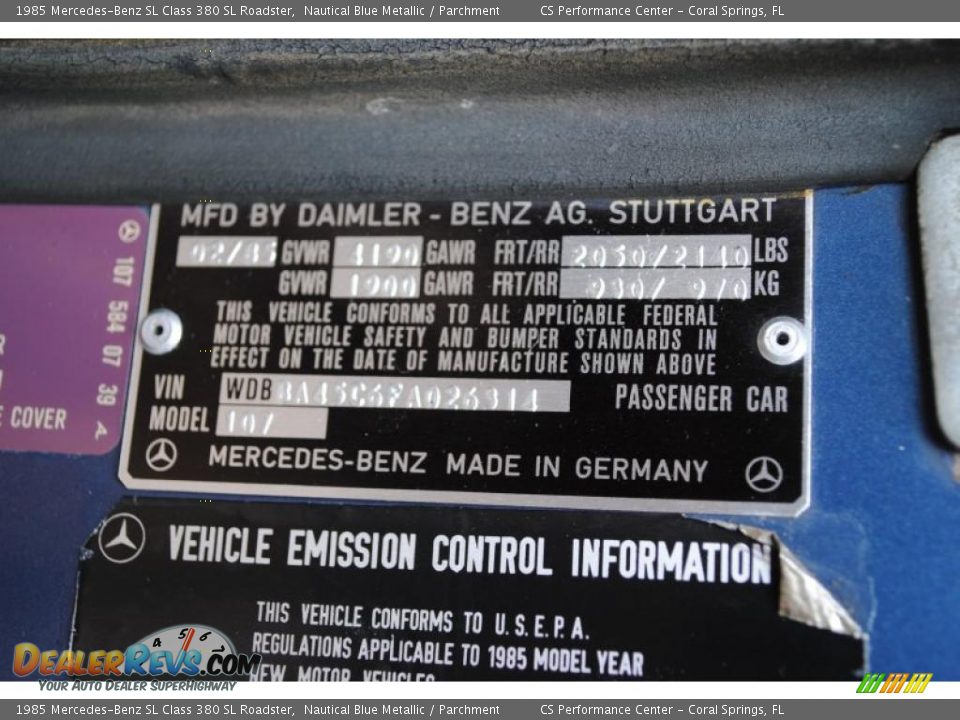 1985 Mercedes-Benz SL Class 380 SL Roadster Nautical Blue Metallic / Parchment Photo #30