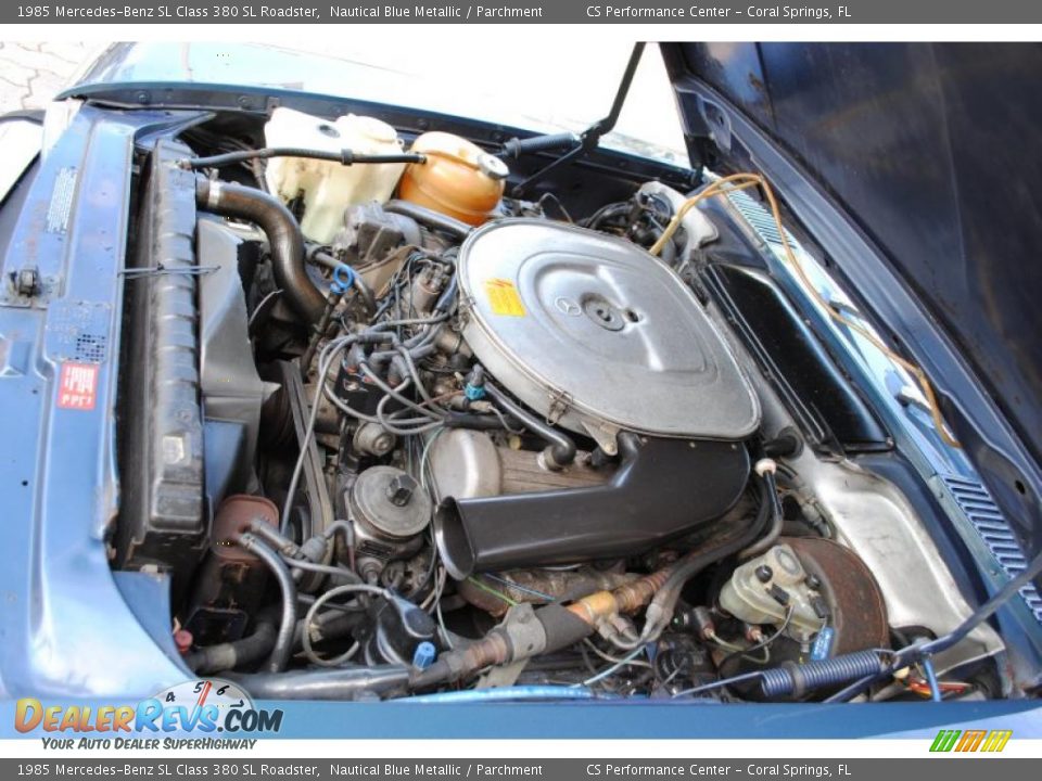 1985 Mercedes-Benz SL Class 380 SL Roadster Nautical Blue Metallic / Parchment Photo #34