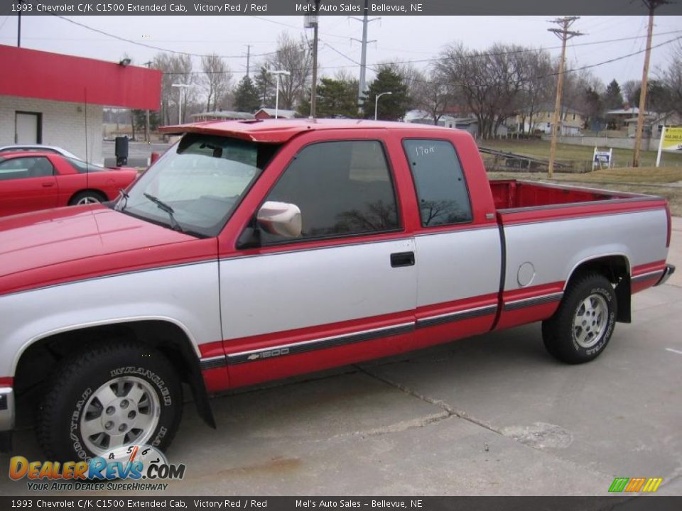 1993 Chevrolet C/K C1500 Extended Cab Victory Red / Red Photo #2