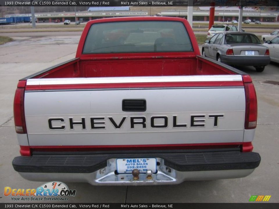 1993 Chevrolet C/K C1500 Extended Cab Victory Red / Red Photo #3