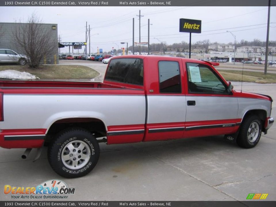 1993 Chevrolet C/K C1500 Extended Cab Victory Red / Red Photo #4