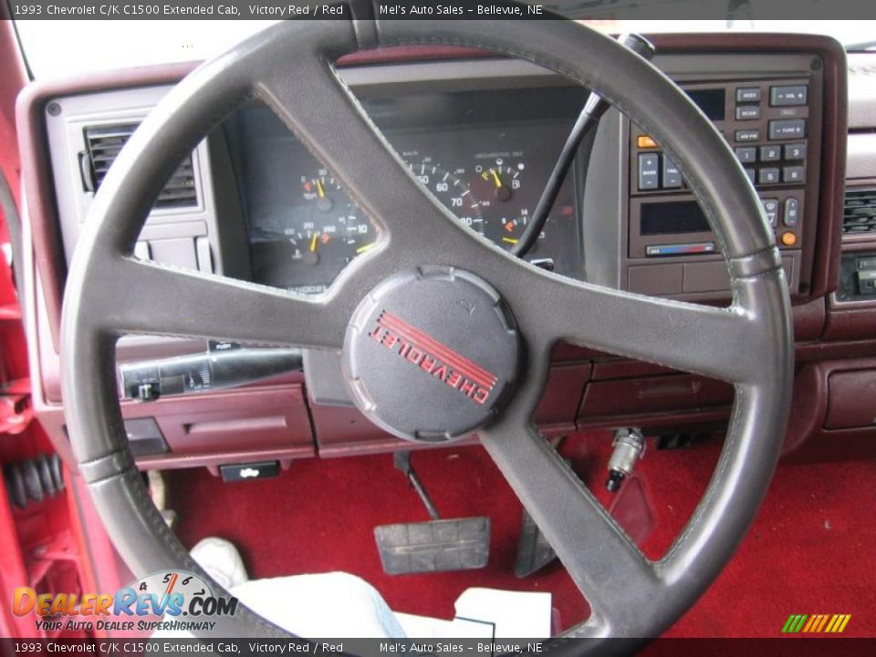 1993 Chevrolet C/K C1500 Extended Cab Victory Red / Red Photo #7