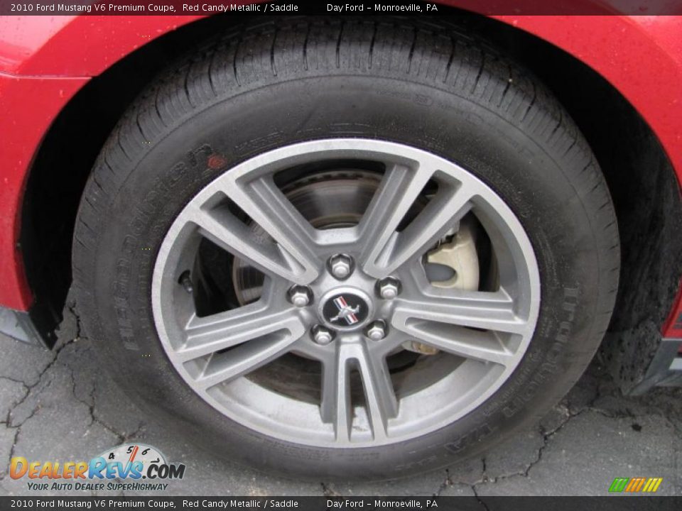 2010 Ford Mustang V6 Premium Coupe Red Candy Metallic / Saddle Photo #3