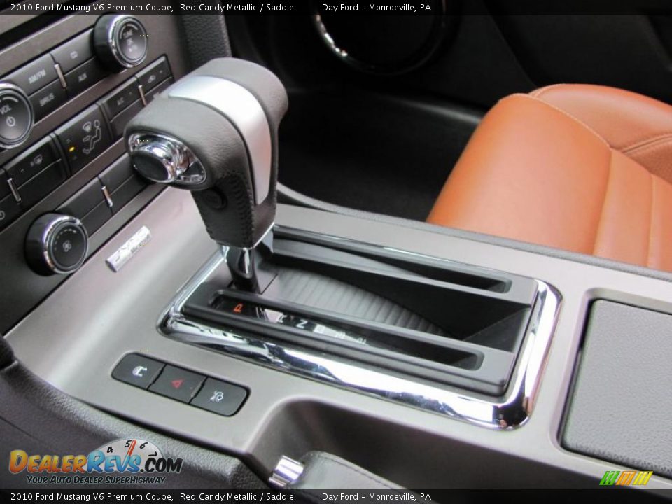 2010 Ford Mustang V6 Premium Coupe Red Candy Metallic / Saddle Photo #10