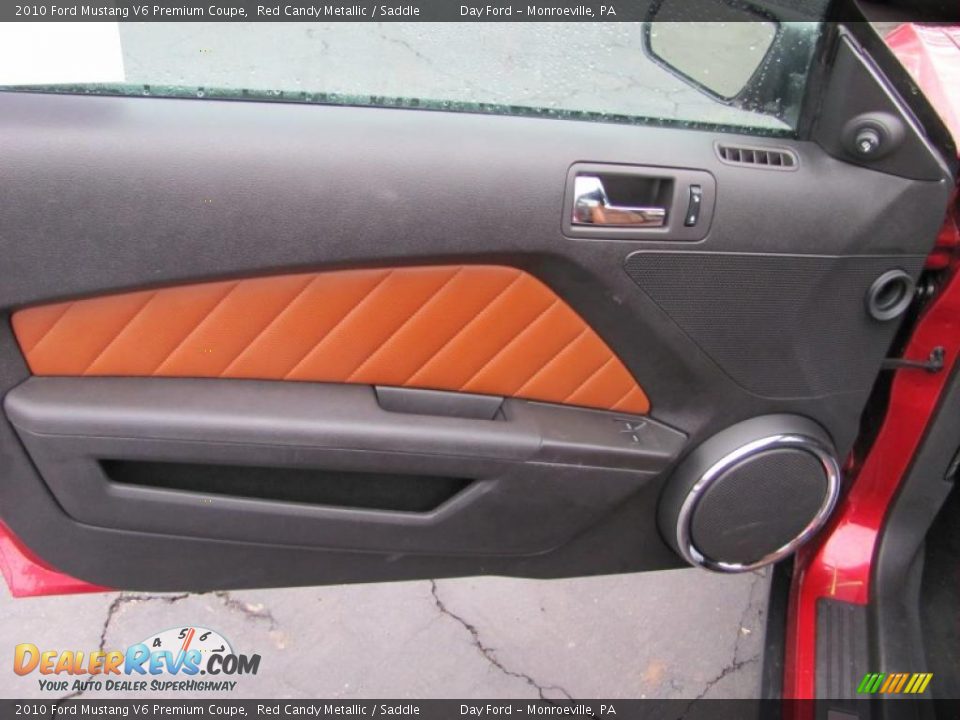 2010 Ford Mustang V6 Premium Coupe Red Candy Metallic / Saddle Photo #12