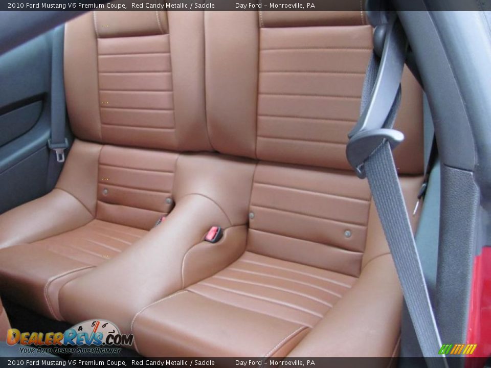 2010 Ford Mustang V6 Premium Coupe Red Candy Metallic / Saddle Photo #13