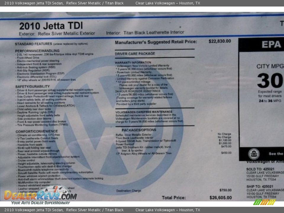2010 Volkswagen Jetta TDI Sedan Reflex Silver Metallic / Titan Black Photo #13