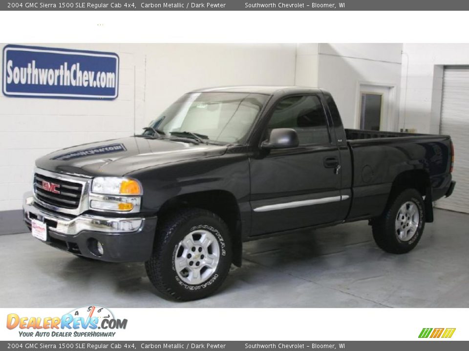 2004 GMC Sierra 1500 SLE Regular Cab 4x4 Carbon Metallic / Dark Pewter Photo #1