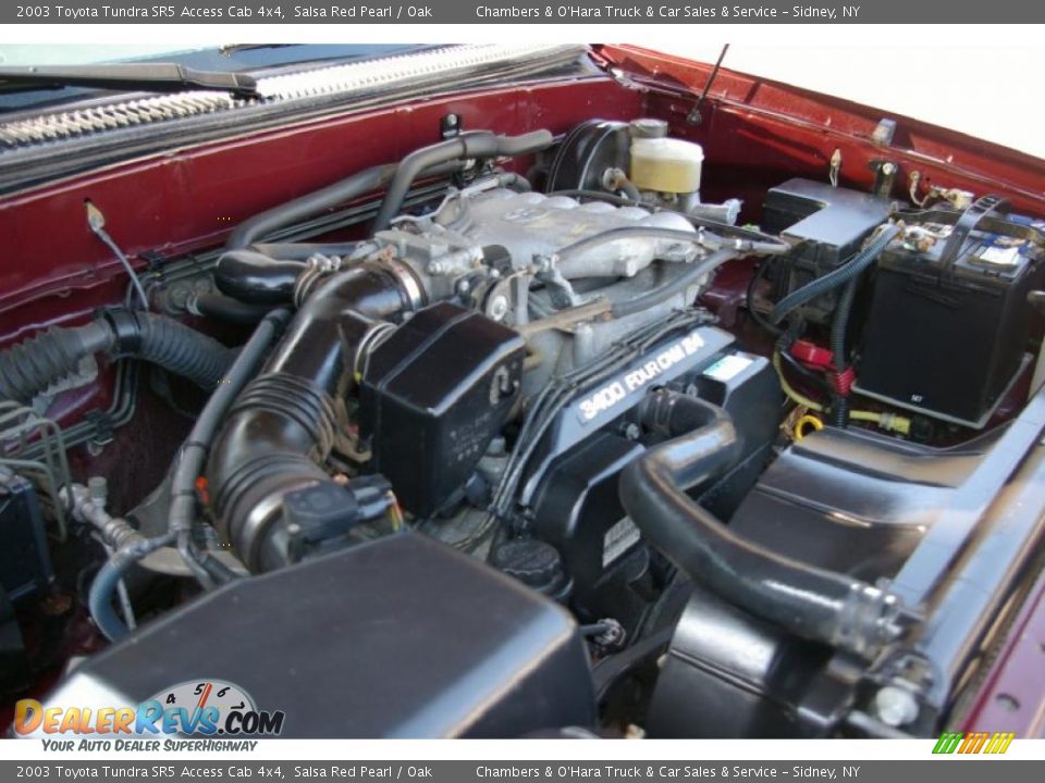 2003 Toyota Tundra SR5 Access Cab 4x4 Salsa Red Pearl / Oak Photo #14
