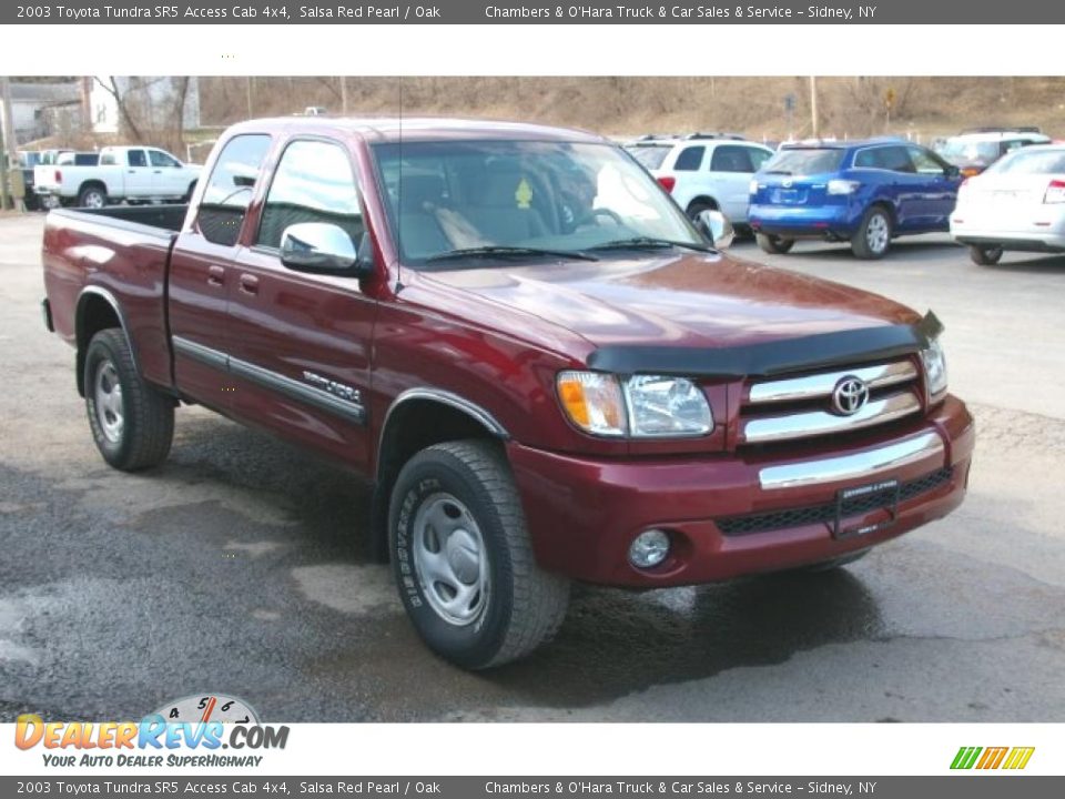 2003 Toyota Tundra SR5 Access Cab 4x4 Salsa Red Pearl / Oak Photo #15