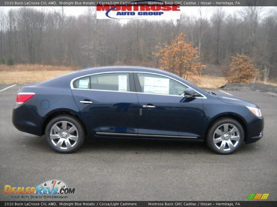 2010 Buick LaCrosse CXL AWD Midnight Blue Metallic / Cocoa/Light Cashmere Photo #1