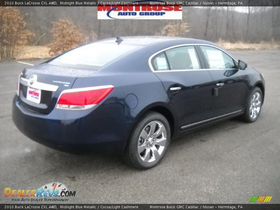 2010 Buick LaCrosse CXL AWD Midnight Blue Metallic / Cocoa/Light Cashmere Photo #2