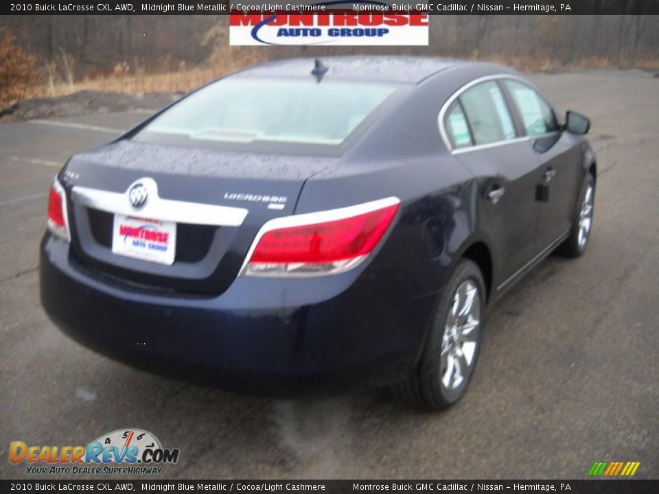 2010 Buick LaCrosse CXL AWD Midnight Blue Metallic / Cocoa/Light Cashmere Photo #3
