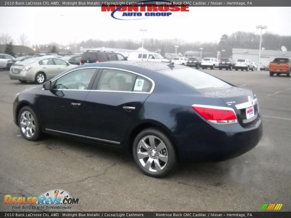 2010 Buick LaCrosse CXL AWD Midnight Blue Metallic / Cocoa/Light Cashmere Photo #6