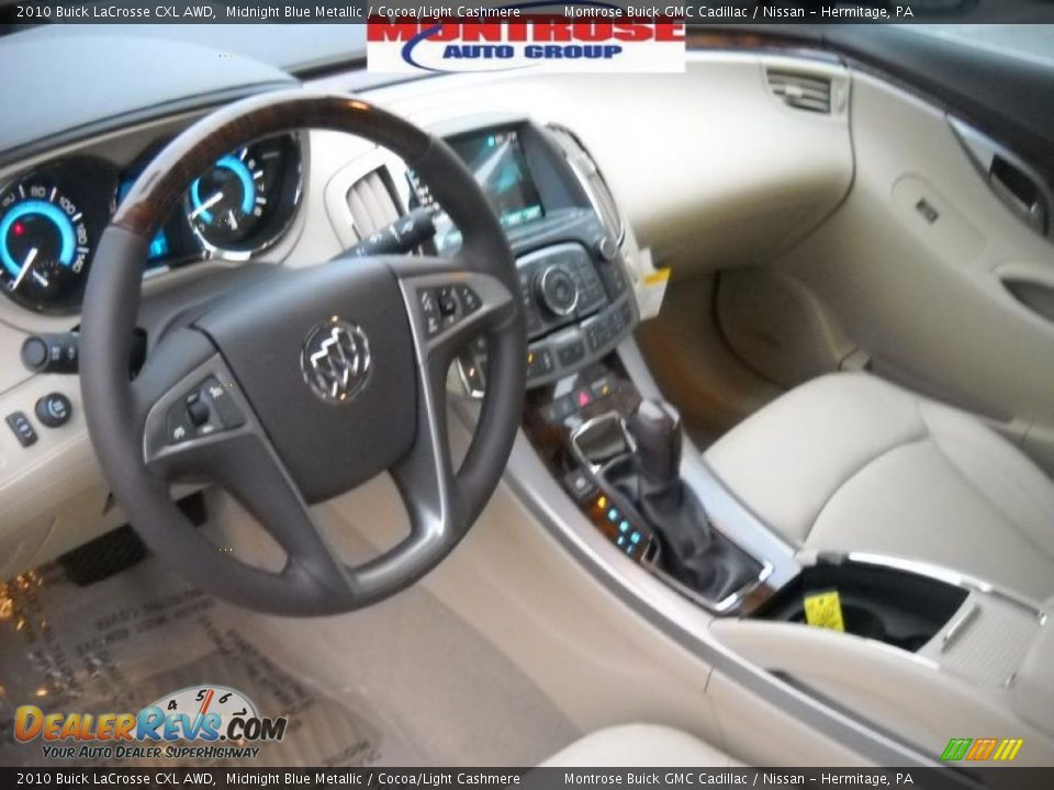 2010 Buick LaCrosse CXL AWD Midnight Blue Metallic / Cocoa/Light Cashmere Photo #9