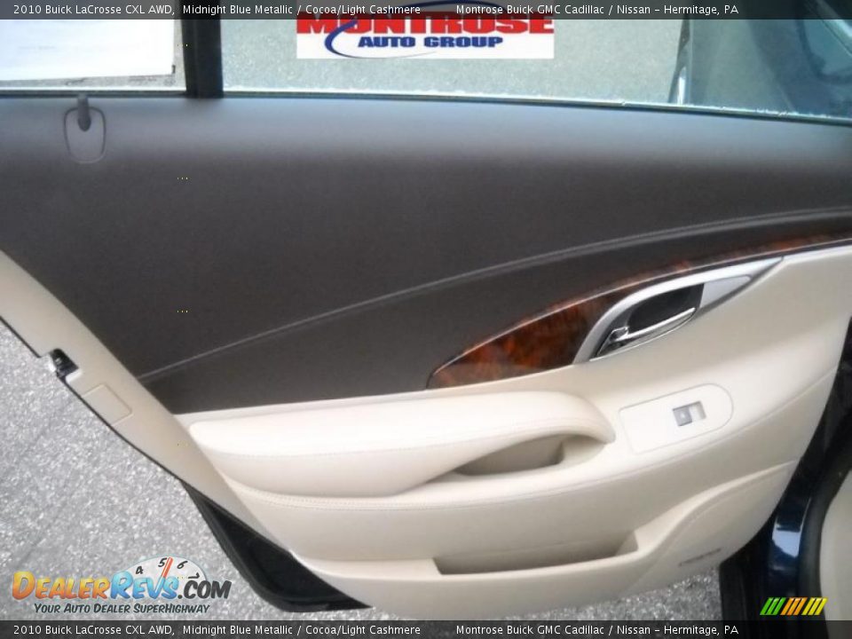 2010 Buick LaCrosse CXL AWD Midnight Blue Metallic / Cocoa/Light Cashmere Photo #12