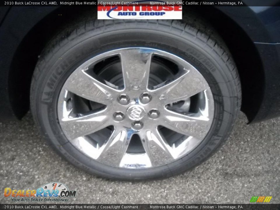 2010 Buick LaCrosse CXL AWD Midnight Blue Metallic / Cocoa/Light Cashmere Photo #16