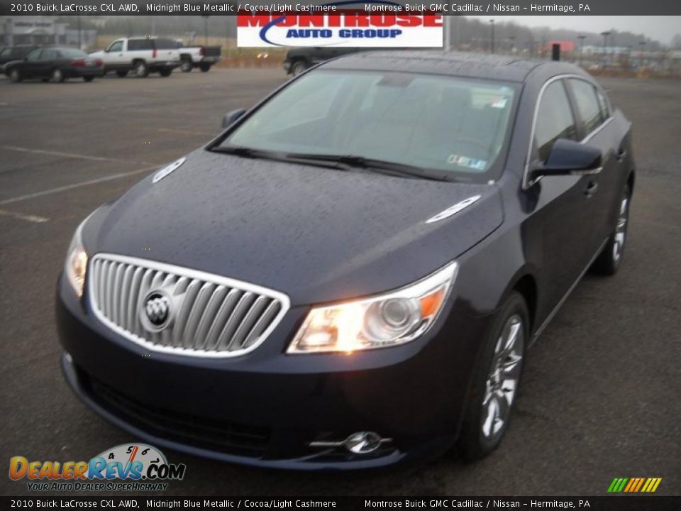 2010 Buick LaCrosse CXL AWD Midnight Blue Metallic / Cocoa/Light Cashmere Photo #21