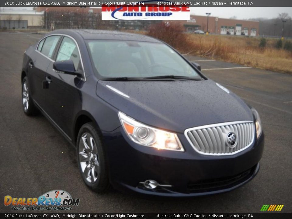 2010 Buick LaCrosse CXL AWD Midnight Blue Metallic / Cocoa/Light Cashmere Photo #23