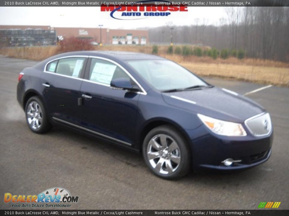2010 Buick LaCrosse CXL AWD Midnight Blue Metallic / Cocoa/Light Cashmere Photo #24