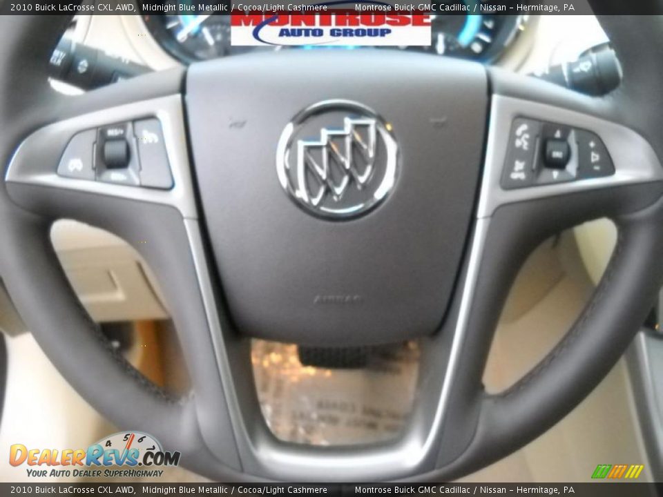 2010 Buick LaCrosse CXL AWD Midnight Blue Metallic / Cocoa/Light Cashmere Photo #29