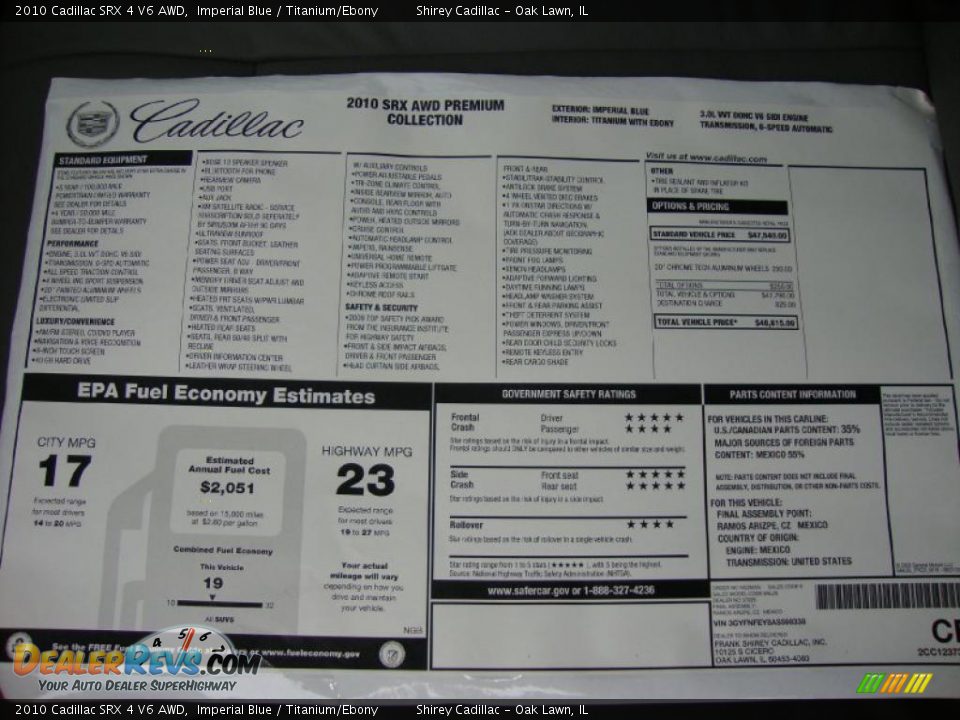 2010 Cadillac SRX 4 V6 AWD Imperial Blue / Titanium/Ebony Photo #9