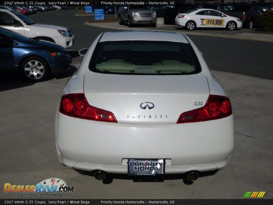 2007 Infiniti G 35 Coupe Ivory Pearl / Wheat Beige Photo #3