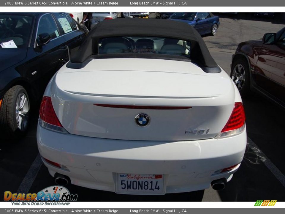 2005 BMW 6 Series 645i Convertible Alpine White / Cream Beige Photo #4