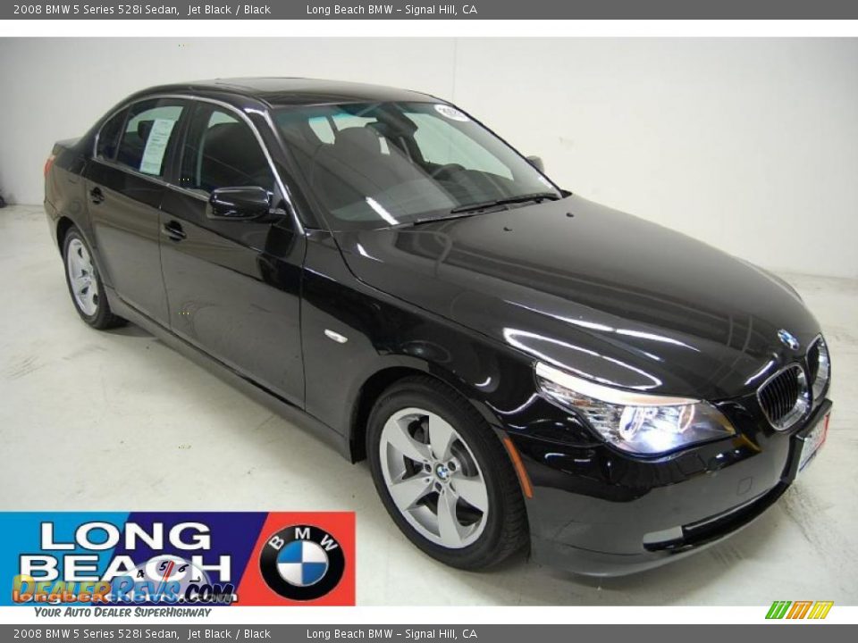 2008 BMW 5 Series 528i Sedan Jet Black / Black Photo #1
