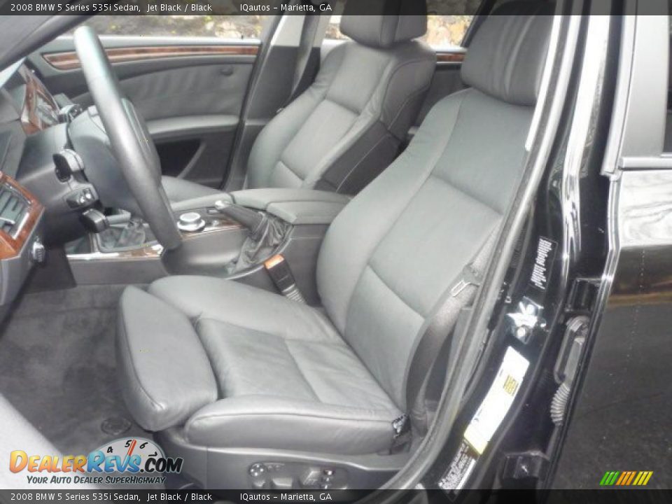2008 BMW 5 Series 535i Sedan Jet Black / Black Photo #7