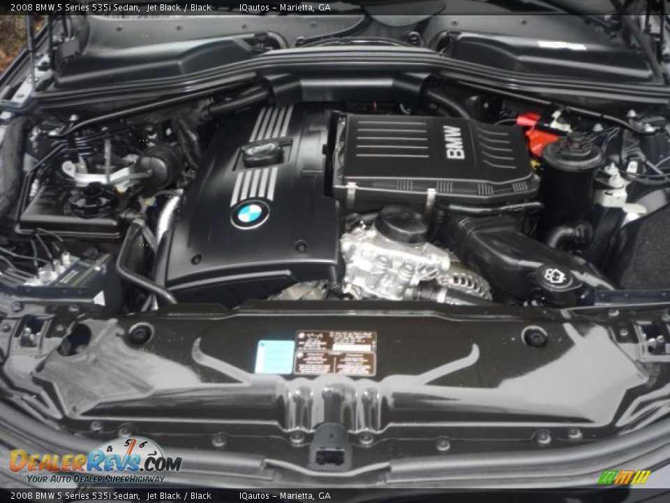 2008 BMW 5 Series 535i Sedan Jet Black / Black Photo #25