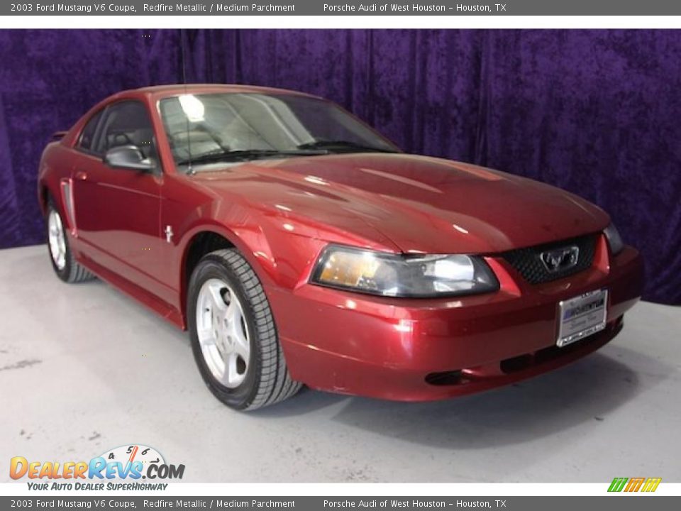 2003 Ford Mustang V6 Coupe Redfire Metallic / Medium Parchment Photo #1