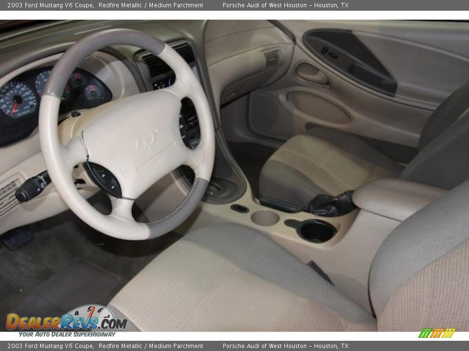 2003 Ford Mustang V6 Coupe Redfire Metallic / Medium Parchment Photo #4